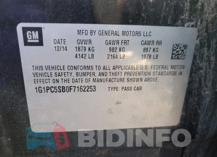 1G1PC5SB0F7162253 Photo# 12