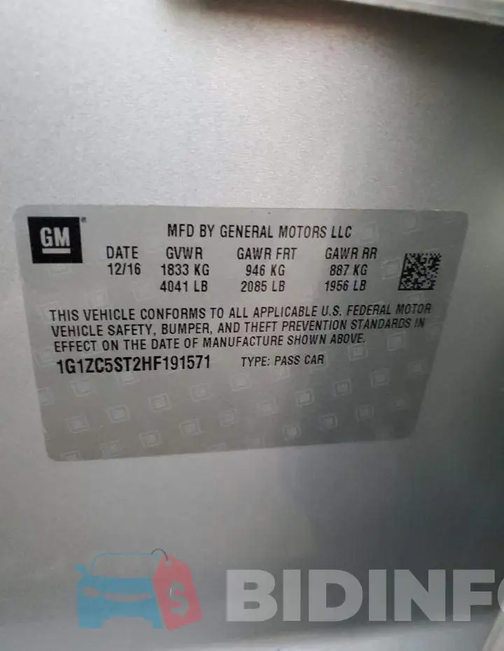 1G1ZC5ST2HF191571 Photo# 12