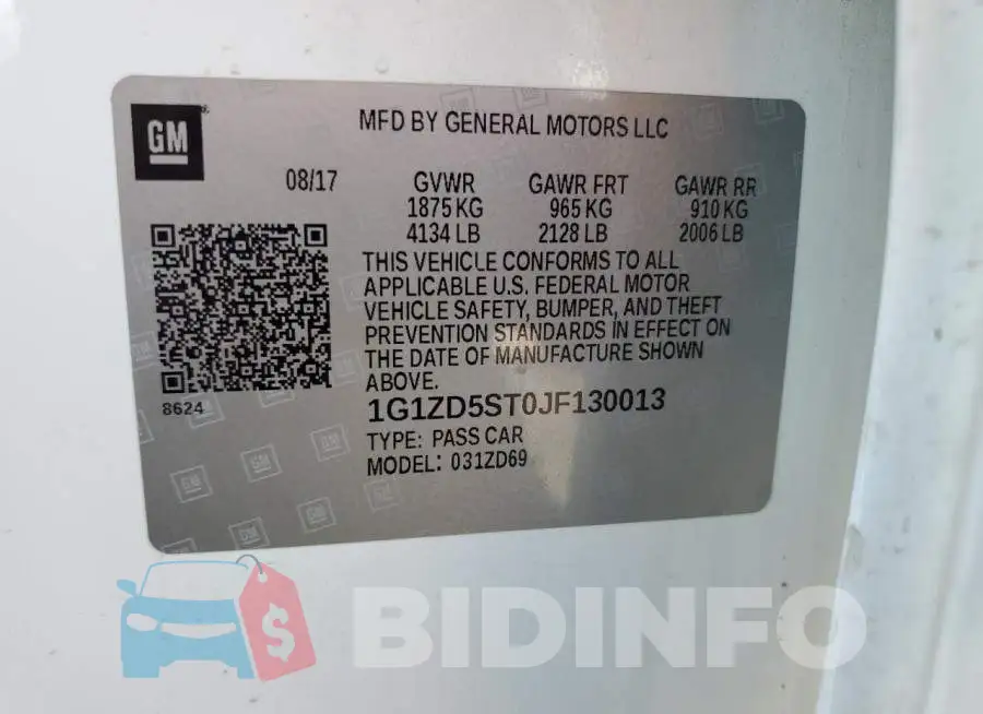 1G1ZD5ST0JF130013 Photo# 12