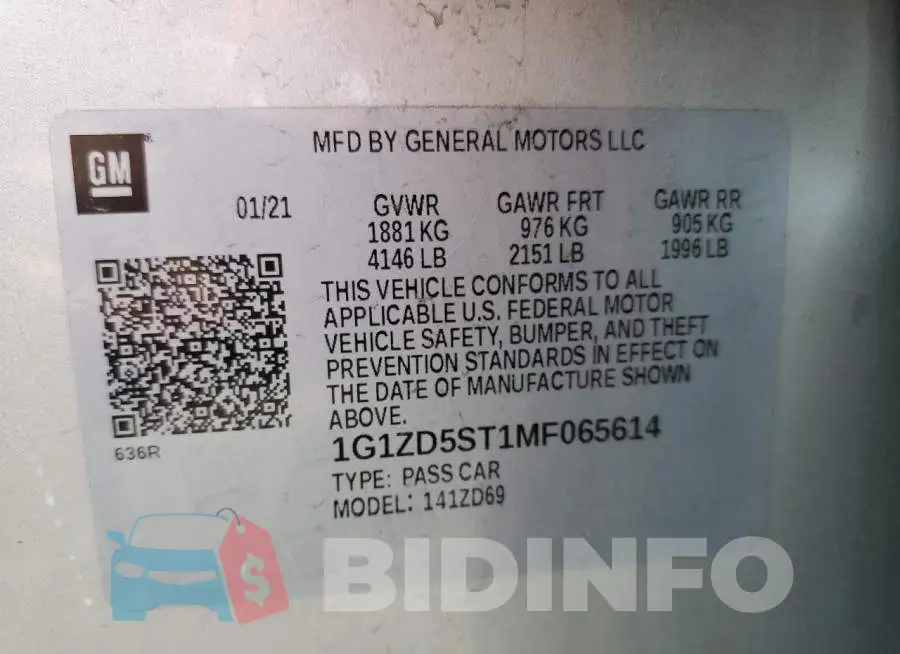 1G1ZD5ST1MF065614 Photo# 12
