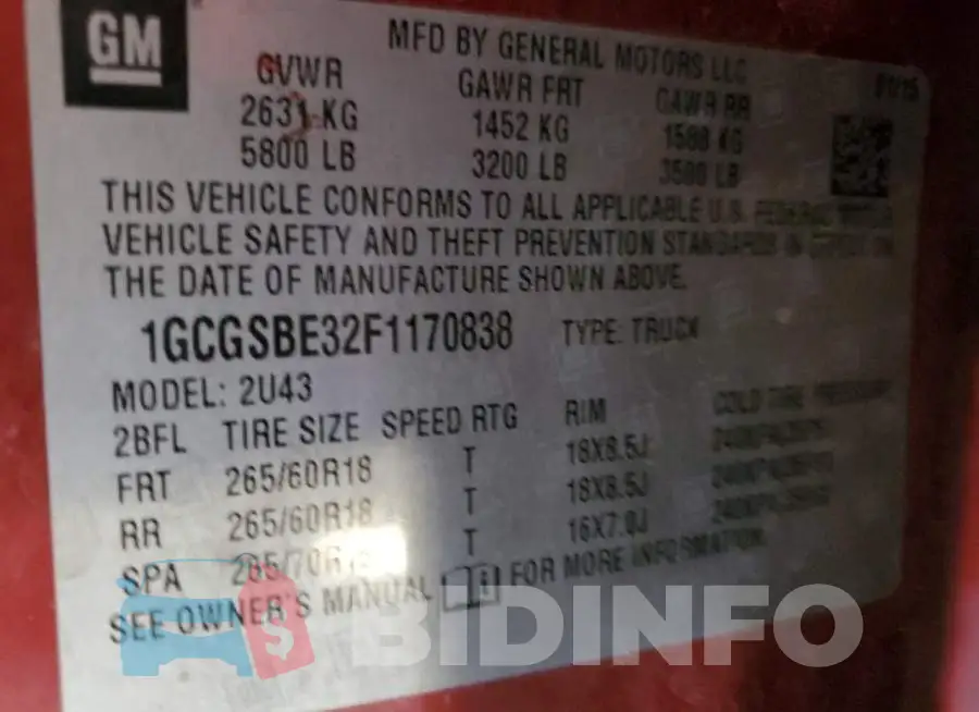 1GCGSBE32F1170838 Photo# 12