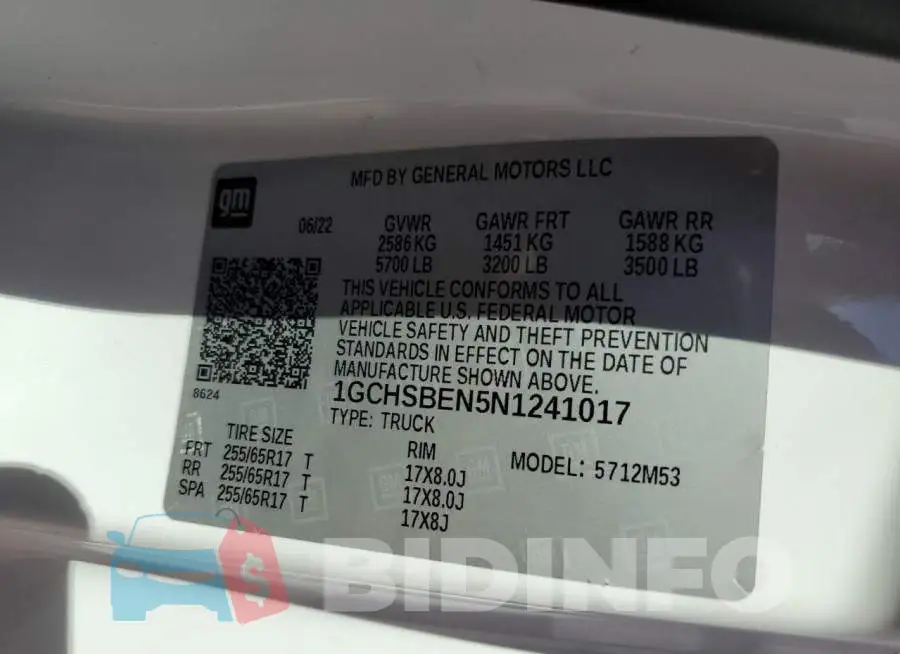 1GCHSBEN5N1241017 Photo# 12