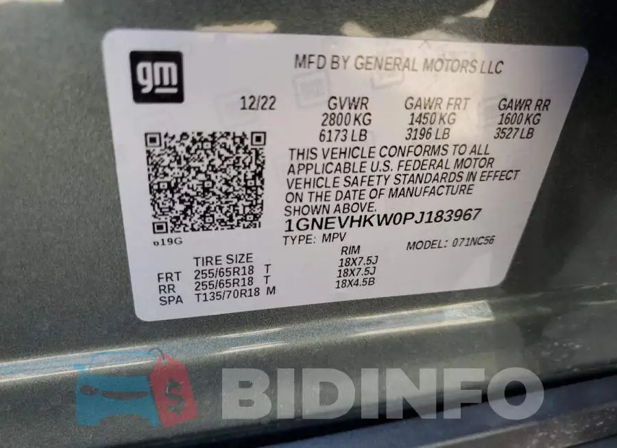 1GNEVHKW0PJ183967 Photo# 13