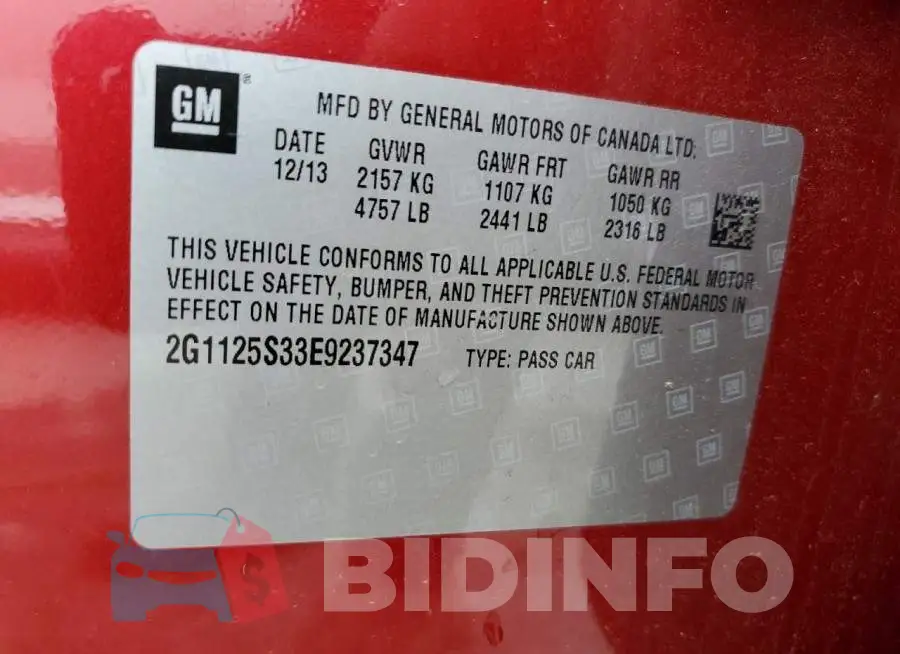 2G1125S33E9237347 Photo# 12