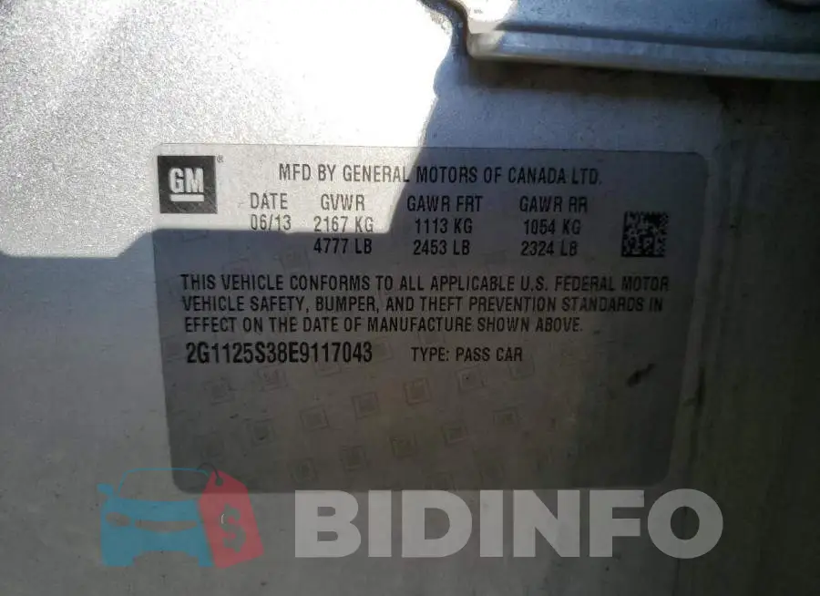2G1125S38E9117043 Photo# 12
