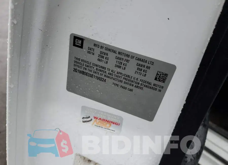 2G1WB5E33E1190224 Photo# 12