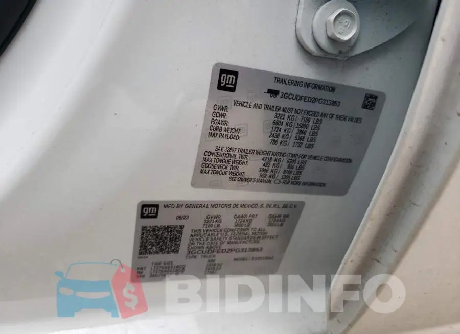 3GCUDFED2PG313853 Photo# 12