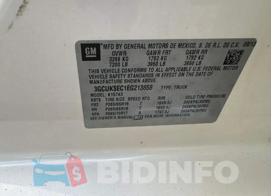 3GCUKSEC1EG213858 Photo# 10