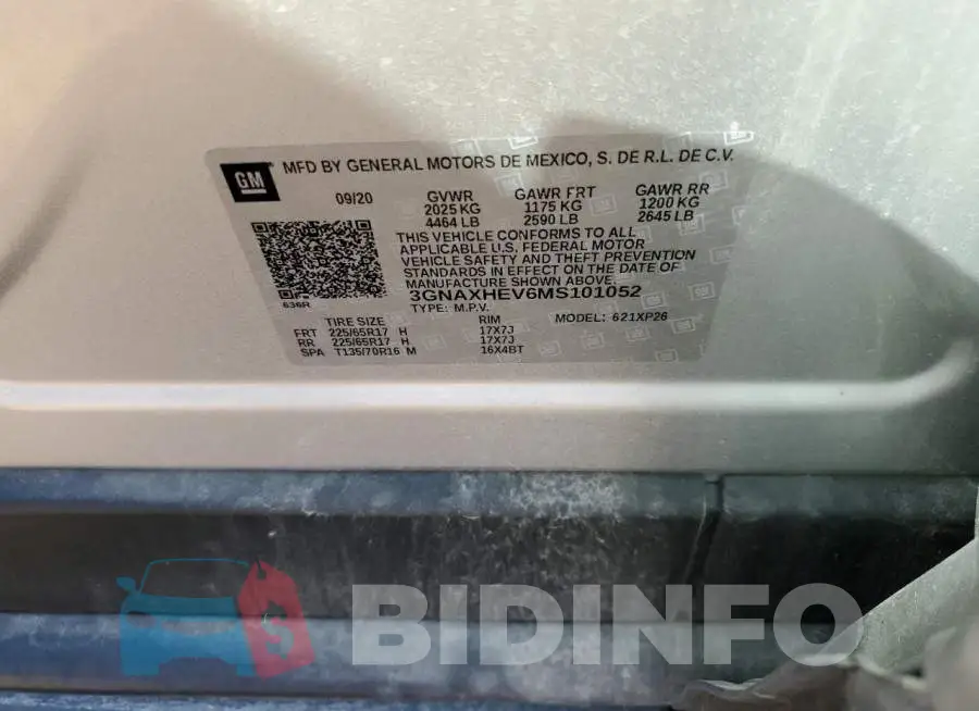3GNAXHEV6MS101052 Photo# 12