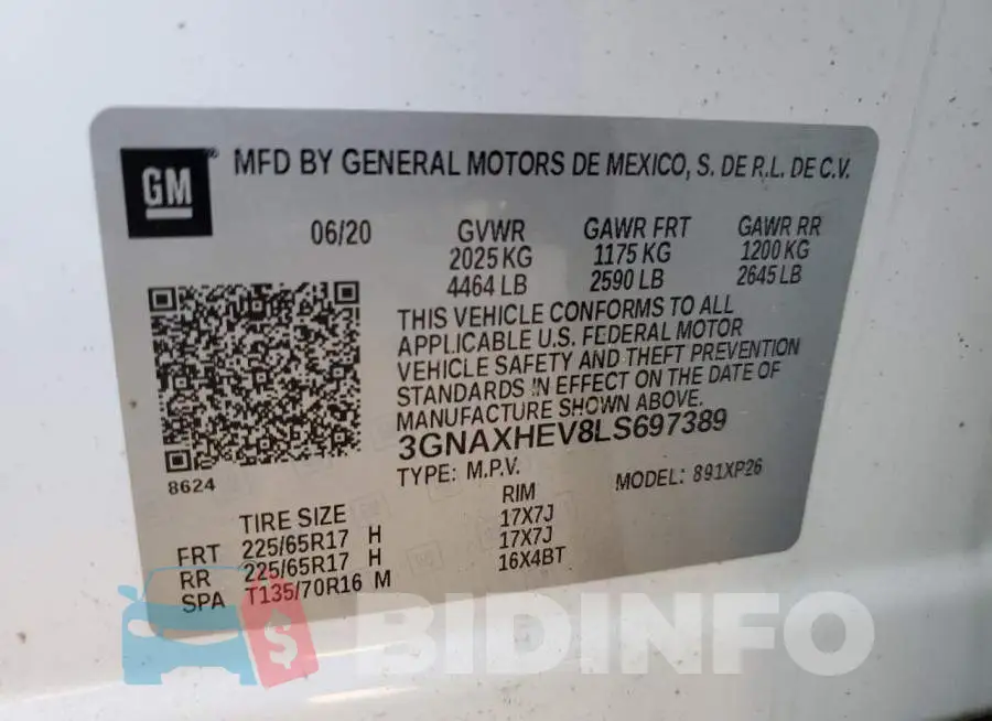3GNAXHEV8LS697389 Photo# 12