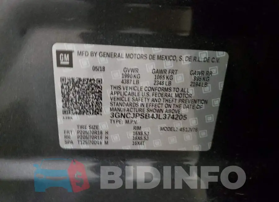 3GNCJPSB4JL374205 Photo# 14