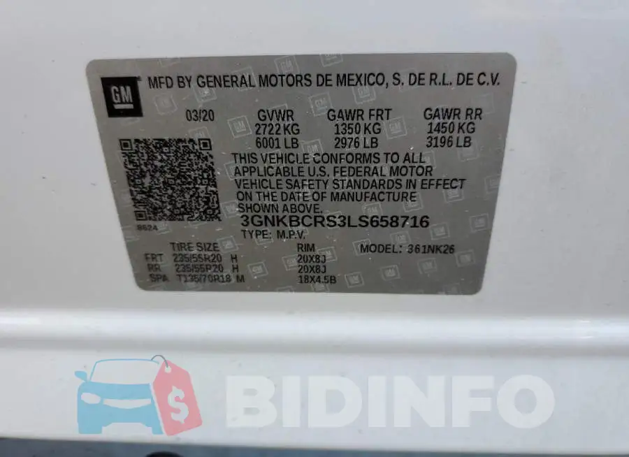 3GNKBCRS3LS658716 Photo# 12