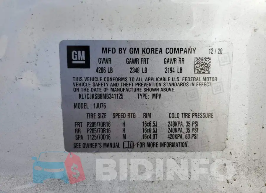 KL7CJKSB8MB341125 Photo# 14