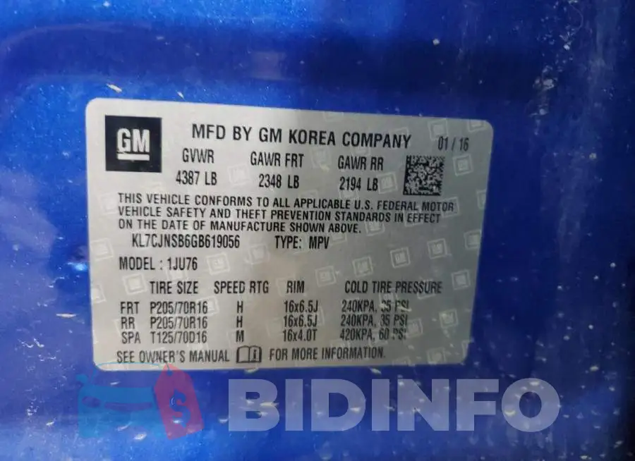 KL7CJNSB6GB619056 Photo# 13