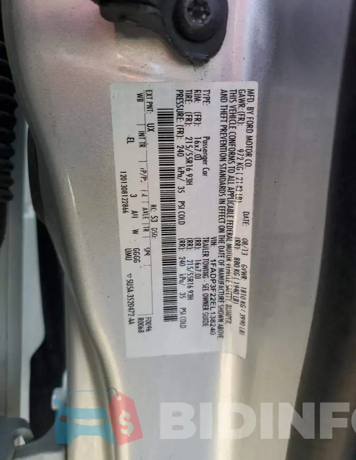 1FADP3F22EL138240 Photo# 12