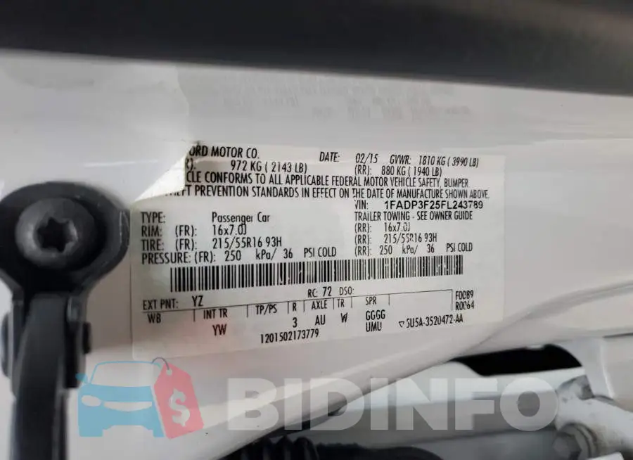 1FADP3F25FL243789 Photo# 12