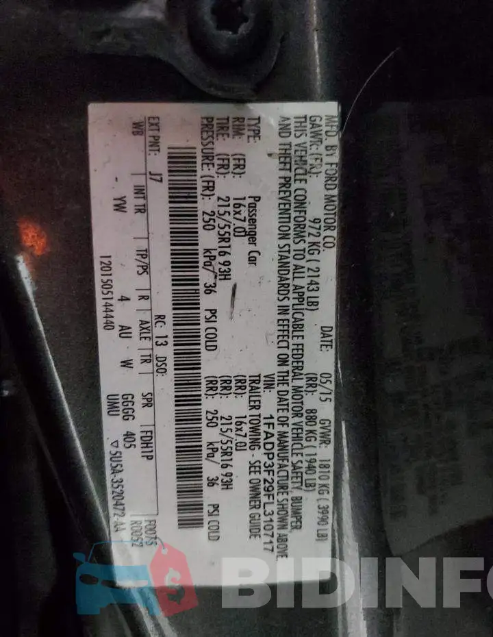 1FADP3F29FL310717 Photo# 12
