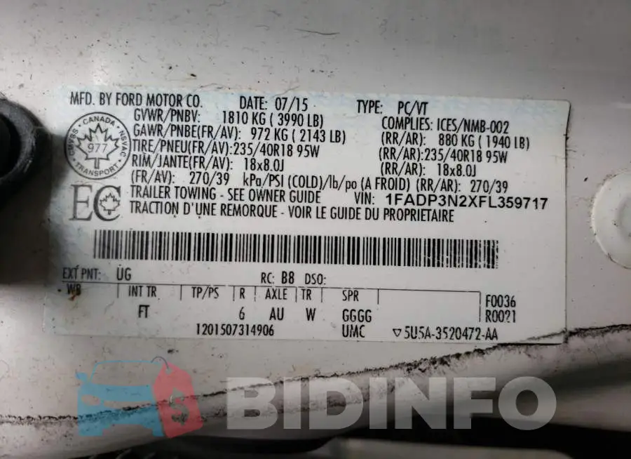 1FADP3N2XFL359717 Photo# 13