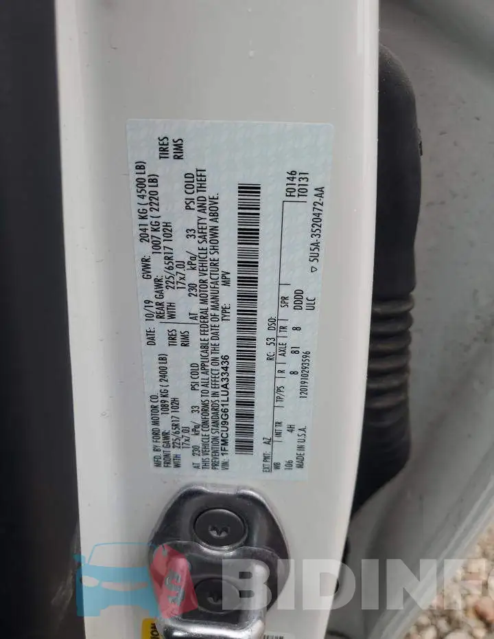 1FMCU9G61LUA33436 Photo# 13