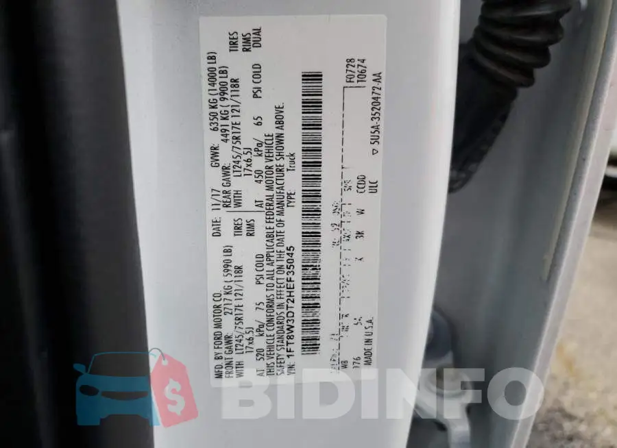 1FT8W3BT5EEA09099 Photo# 12