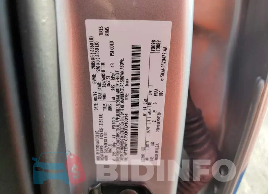 1FTEW1CPXKFD10014 Photo# 12
