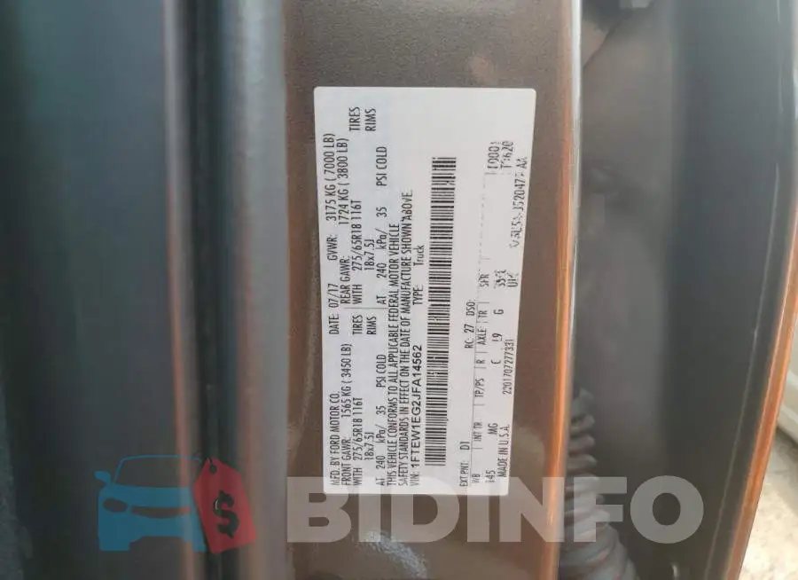 1FTEW1EG2JFA14562 Photo# 12