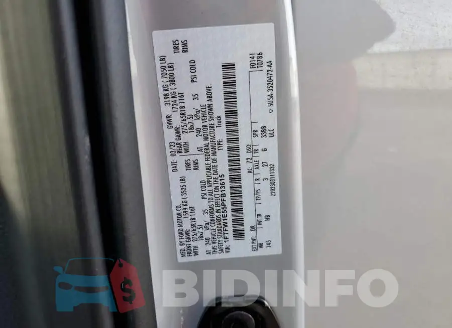 1FTFW1E55PFB13615 Photo# 12