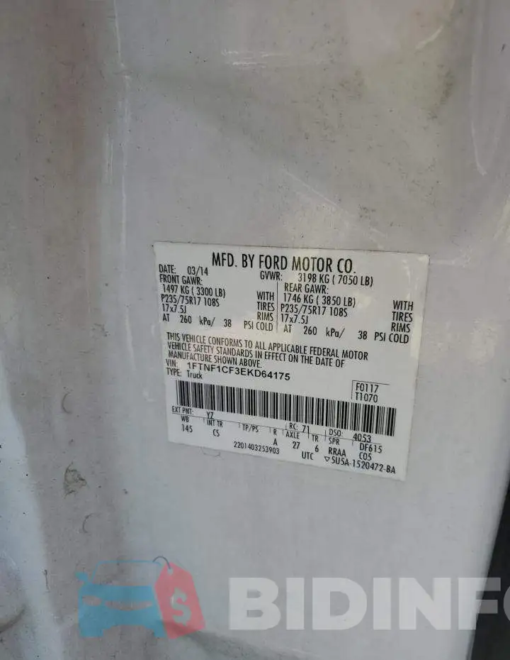 1FTNF1CF3EKD64175 Photo# 12
