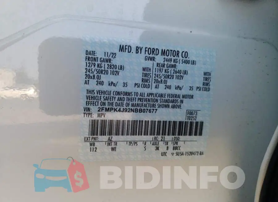 2FMPK4J92NBB07677 Photo# 13