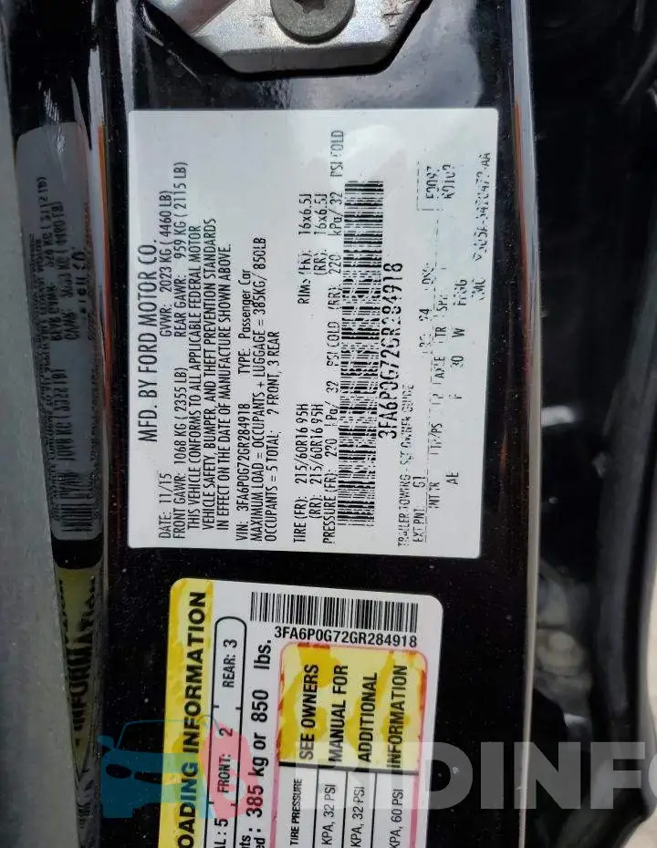 3FA6P0G72GR284918 Photo# 12