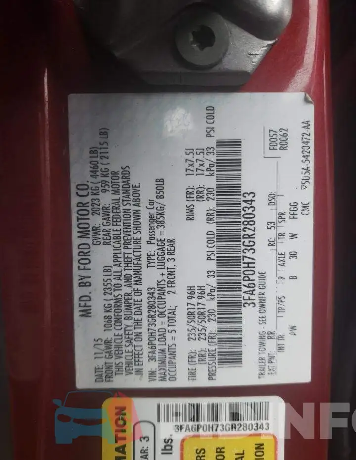 3FA6P0H73GR280343 Photo# 12