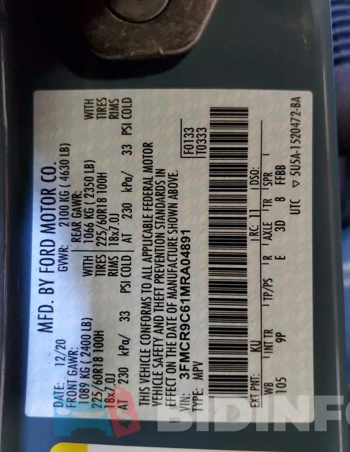 3FMCR9C61MRA04891 Photo# 13