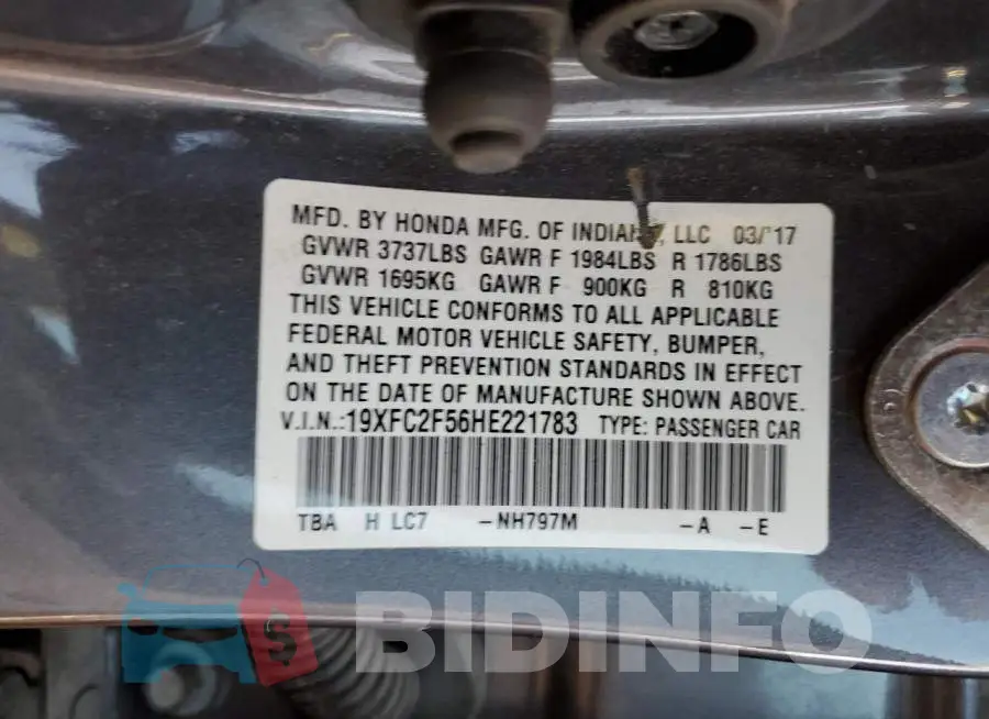 19XFC2F56HE221783 Photo# 13