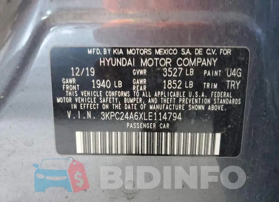 3KPC24A6XLE114794 Photo# 12