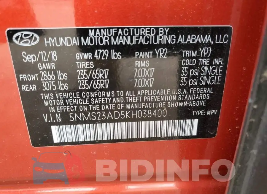 5NMS23AD5KH038400 Photo# 13