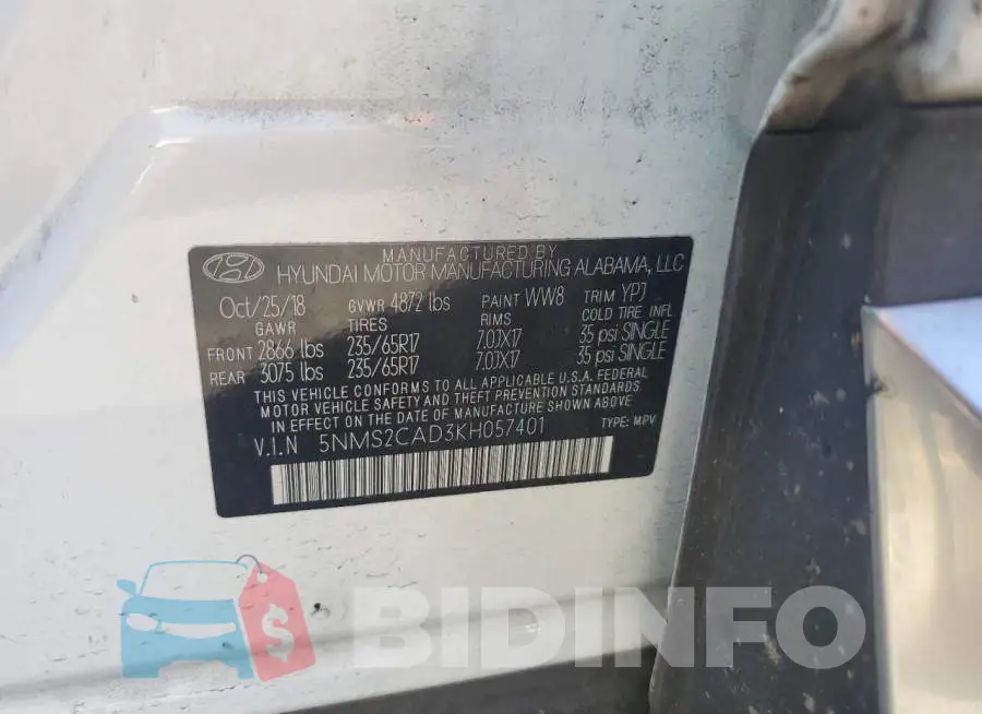 5NMS2CAD3KH057401 Photo# 12