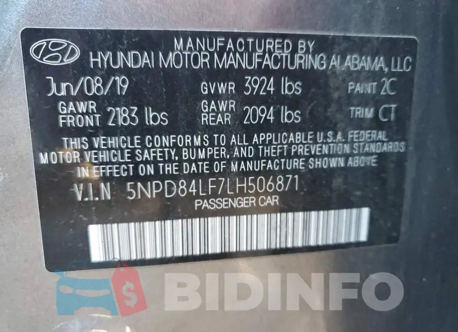 5NPD84LF7LH506871 Photo# 12