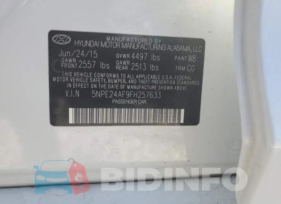5NPE24AF9FH257633 Photo# 12