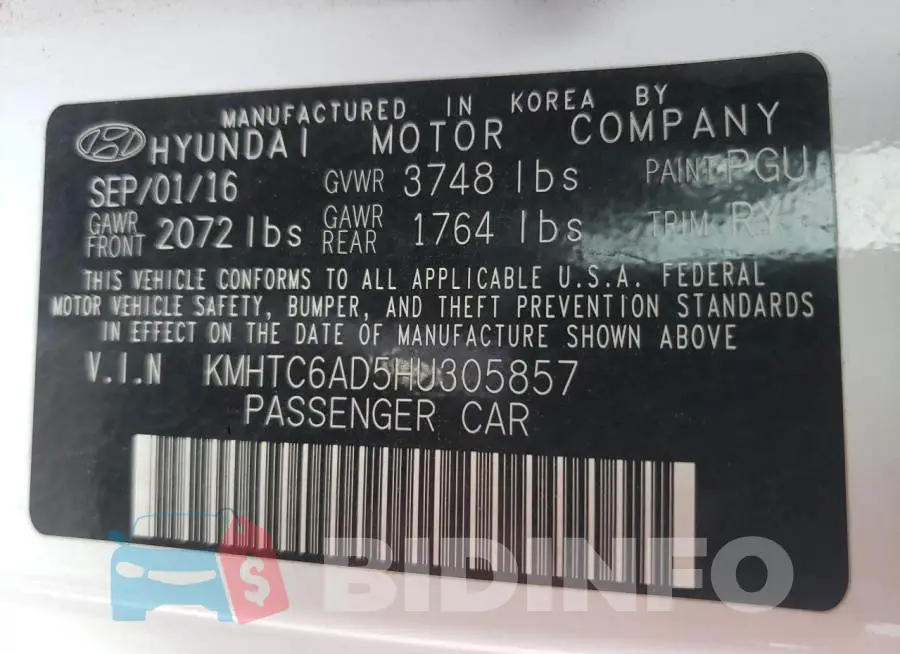 KMHTC6AD5HU305857 Photo# 12