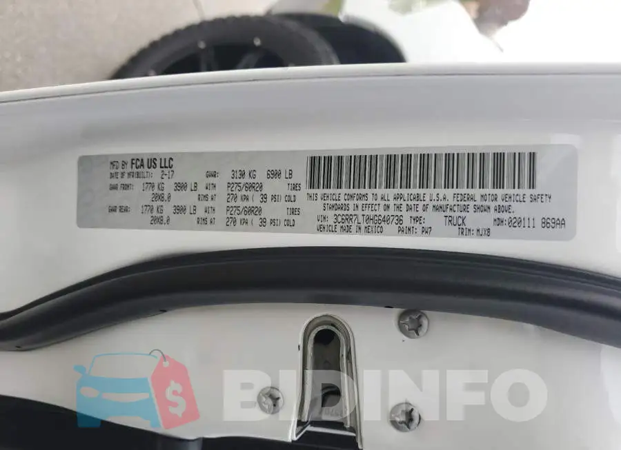 3C6RR7LT0HG640736 Photo# 10