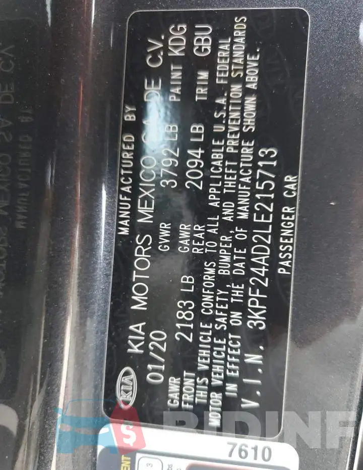 3KPF24AD2LE215713 Photo# 12