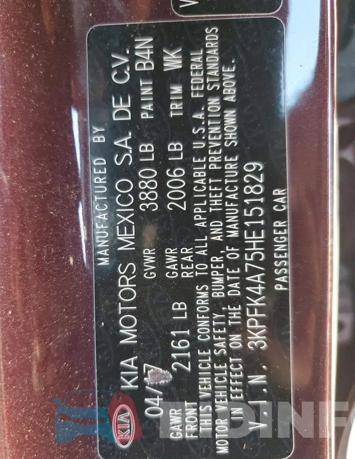 3KPFK4A75HE151829 Photo# 13