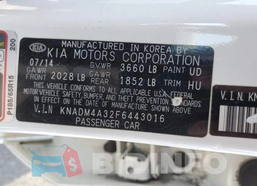 KNADM4A32F6443016 Photo# 12
