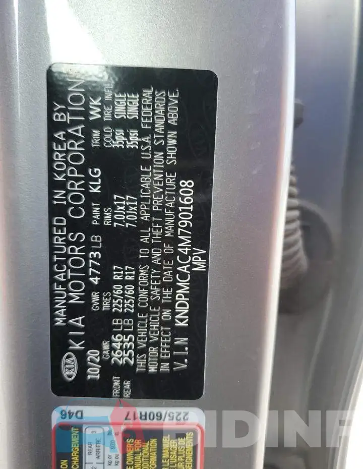 KNDPMCAC4M7901608 Photo# 12