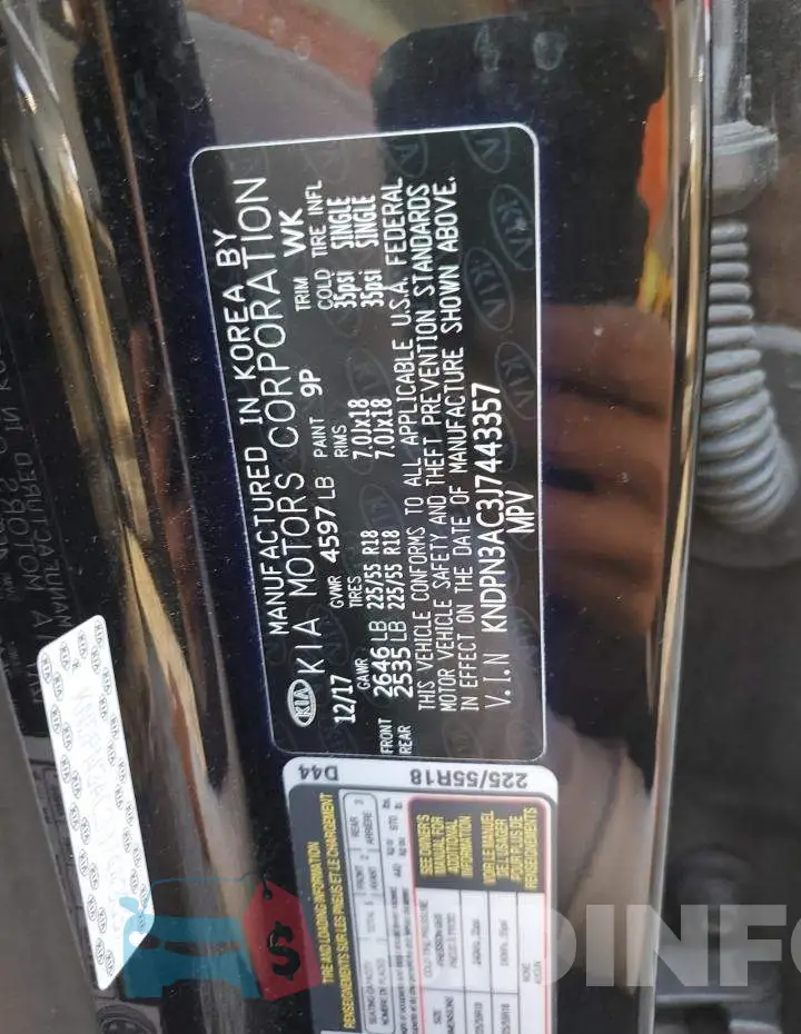 KNDPN3AC3J7443357 Photo# 13