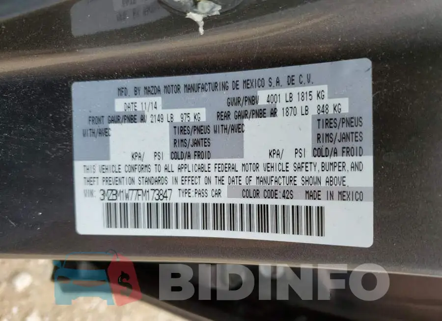 3MZBM1W77FM173847 Photo# 12