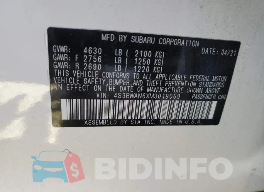4S3BWAN6XM3019069 Photo# 12