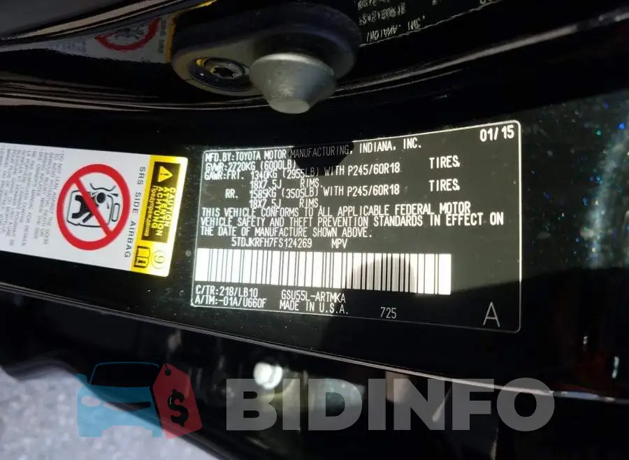 5TDJKRFH7FS124269 Photo# 10