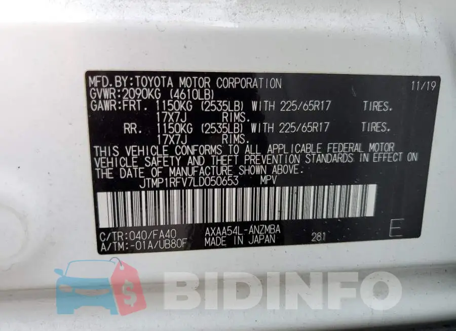 JTMP1RFV7LD050653 Photo# 13