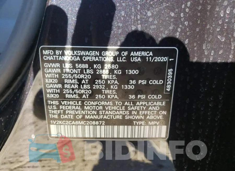 1V2KC2CA6MC208872 Photo# 12